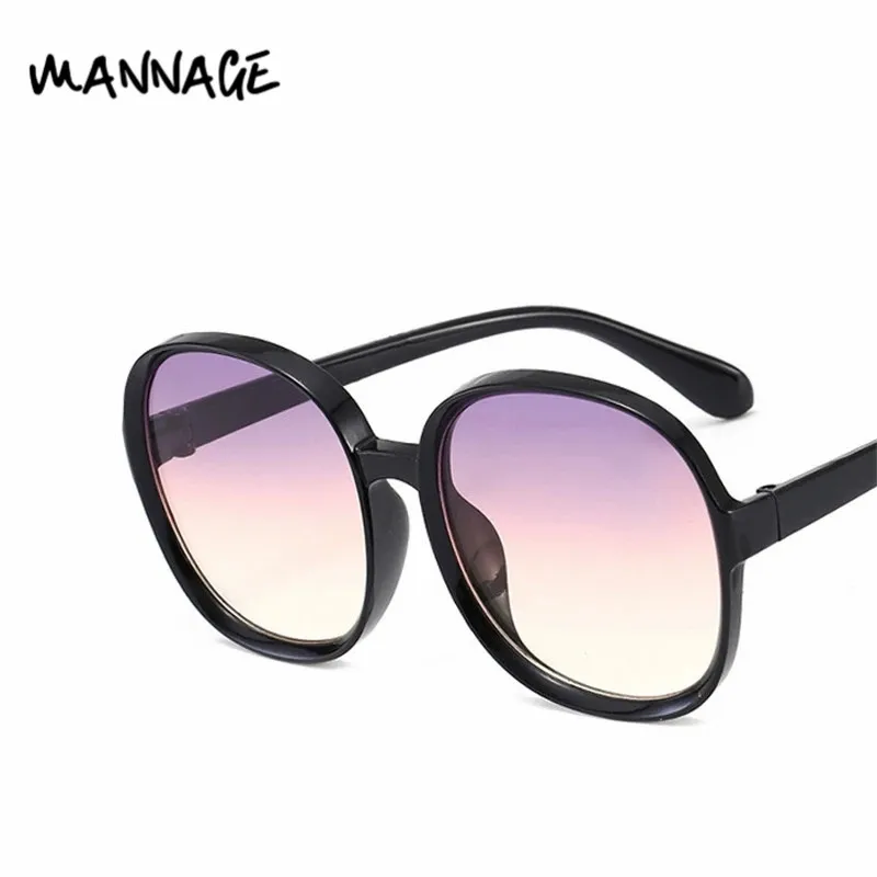 Elegant Oversized Round Sunglasses Women Simple Fashion Big Plastic UV400 Ladies Sun Glasses | Аксессуары для одежды
