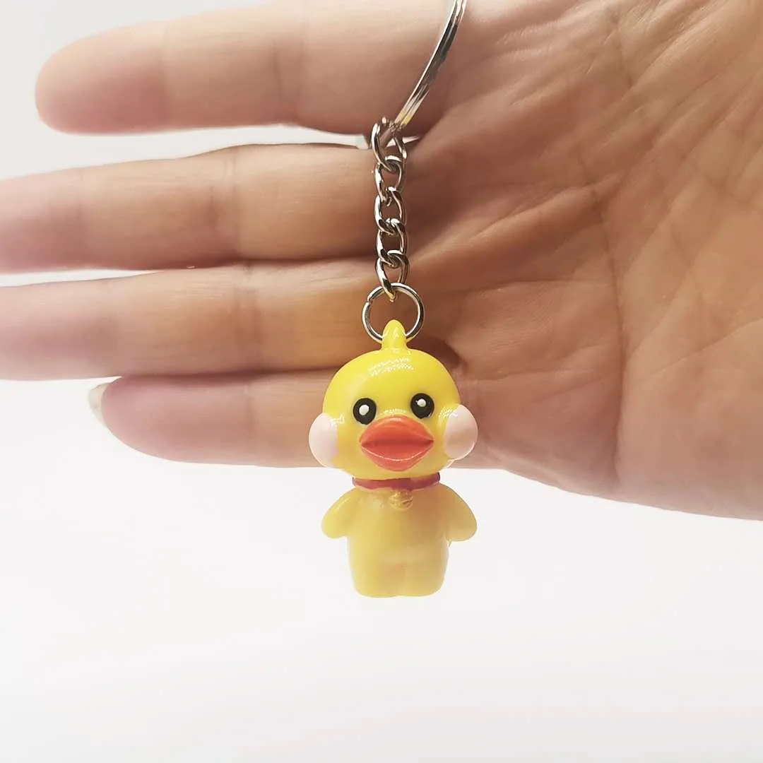 

Fashion Cartoon Little Yellow Duck Keychain Men's Car Key ring Woman Bag Fun Key chain Pendant Cute Gift Souvenir