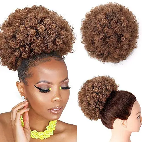 Puff Afro Curly chignon Wig Ponytail Drawstring Short Afro Kinky Pony Tail Clip In on Synthetic Hair Bun Hair Pieces