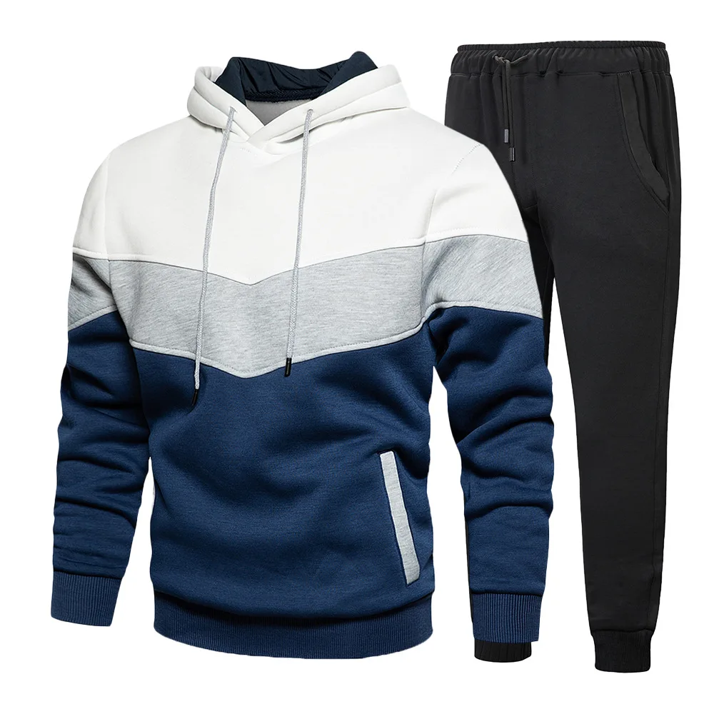 

Tracksuit Men Spring Autumn European Code New High-quality Men Matching Hooded Two-piece Loose Long-sleeved Sports Men Sets