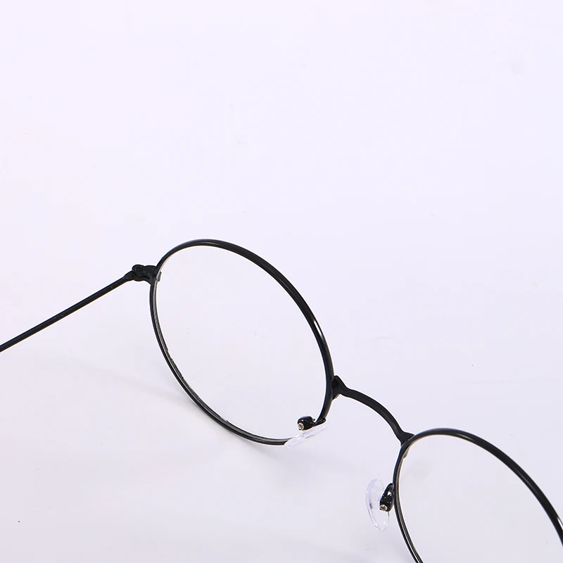 

Round women's flat mirror metal frame black glasses trend fashion eyeglasses