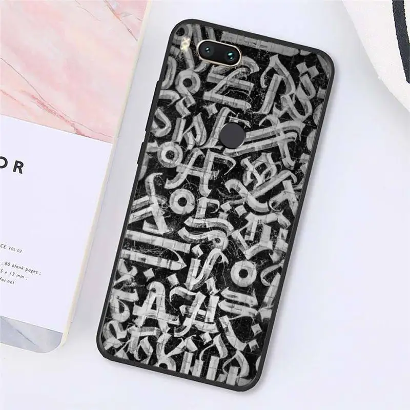 

Graffiti black fashion pattern Phone Case For Xiaomi Redmi note 7 8 9 t max3 s 10 pro lite cover funda coque shell