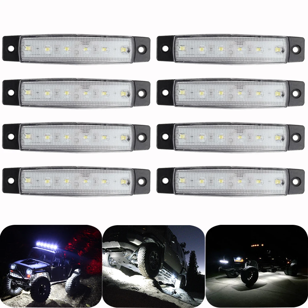 4/8/12 светодиодсветодиодный подсветки Rock Light s 3 8 &quotбелый декоративный комплект