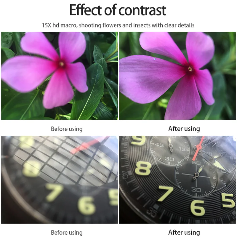 Макро HD Фильтры объектива камеры 15X анти-встряхивание портативный для