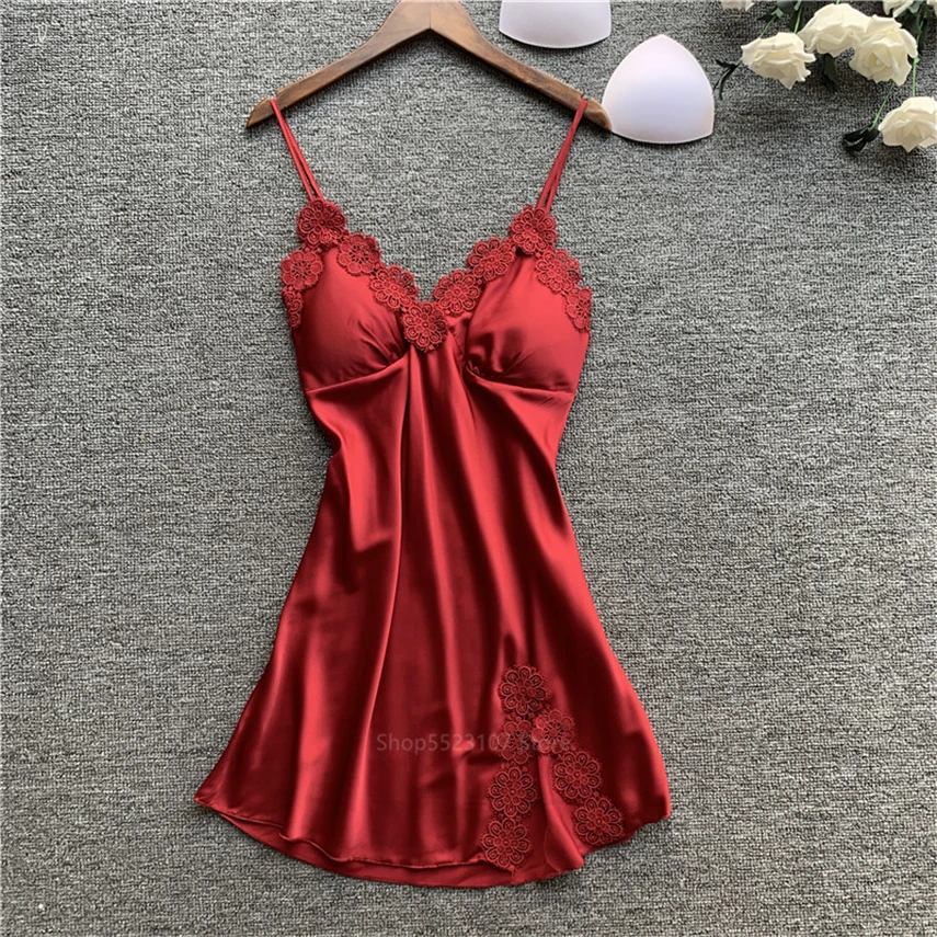 Женская пижама домашняя одежда кружевная однотонная шелковая вышивка с длинным