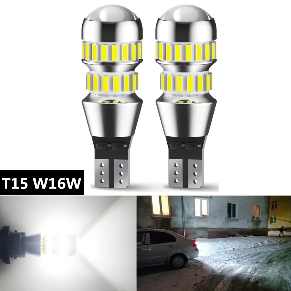 2x W16W T15 светодиодные лампы 4014 SMD Canbus безошибочный светодиодный фонарь заднего