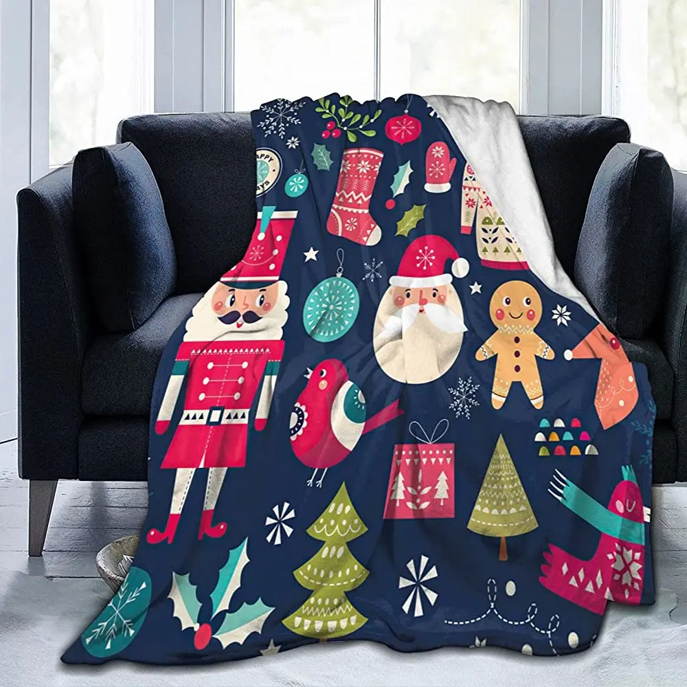 

FeHuew Christmas Santa Hat Puppy Pug Dog Soft Throw Blanket 40x50 inch Lightweight Flannel Fleece Blanket for Couch Bed Sofa