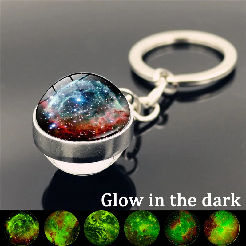 Светящийся в темноте брелок с космической Туманностью и галактикой светящийся