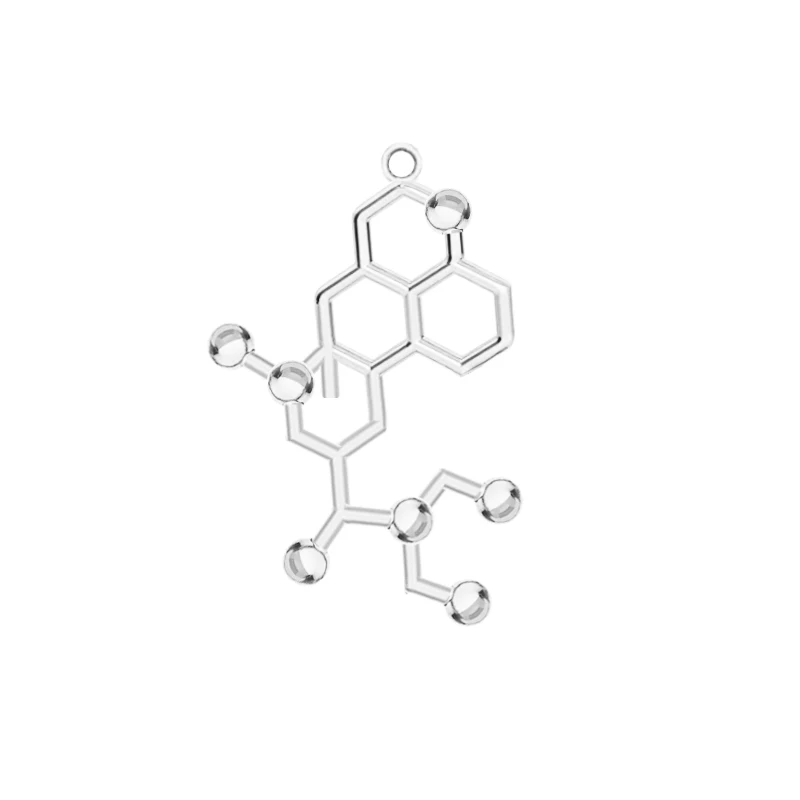 3D LSD молекула наука биология химическая структура ожерелье с подвеской цепочкой