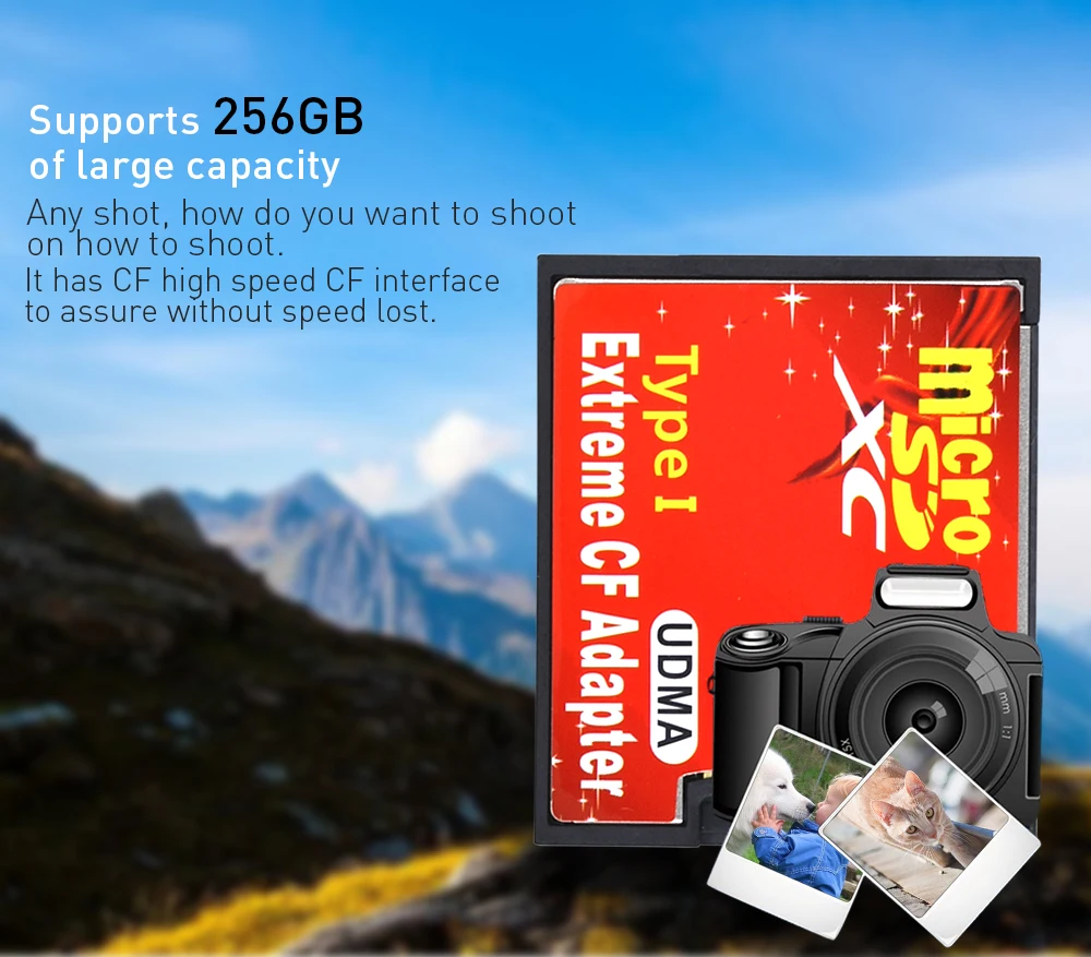 Оригинальный адаптер TISHRIC Micro SD TF в CF устройство для чтения карт памяти MicroSD SDHC SDXC