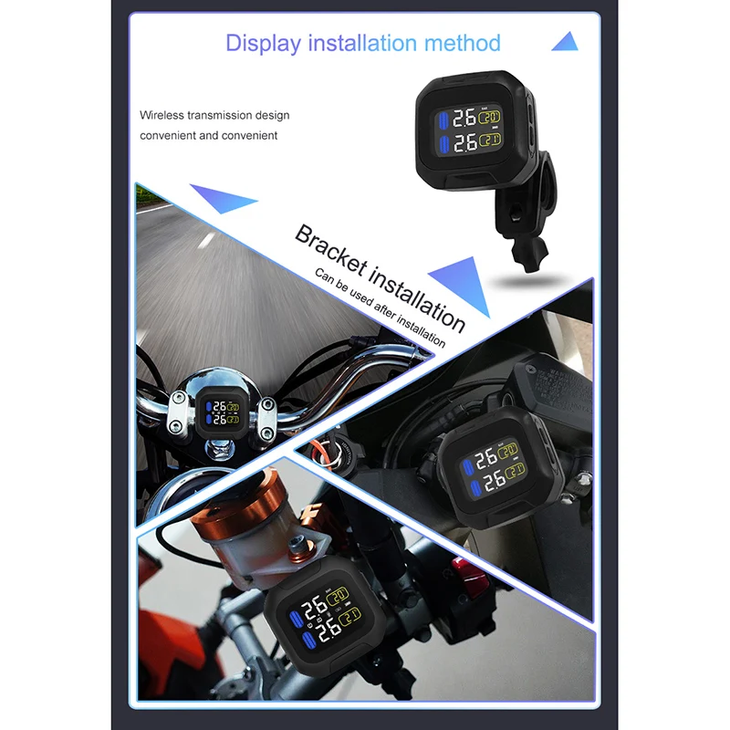 New Motorcycle Tire Pressure Monitoring System TPMS with 2 Sensor for Motor Bike M3-WF | Автомобили и мотоциклы