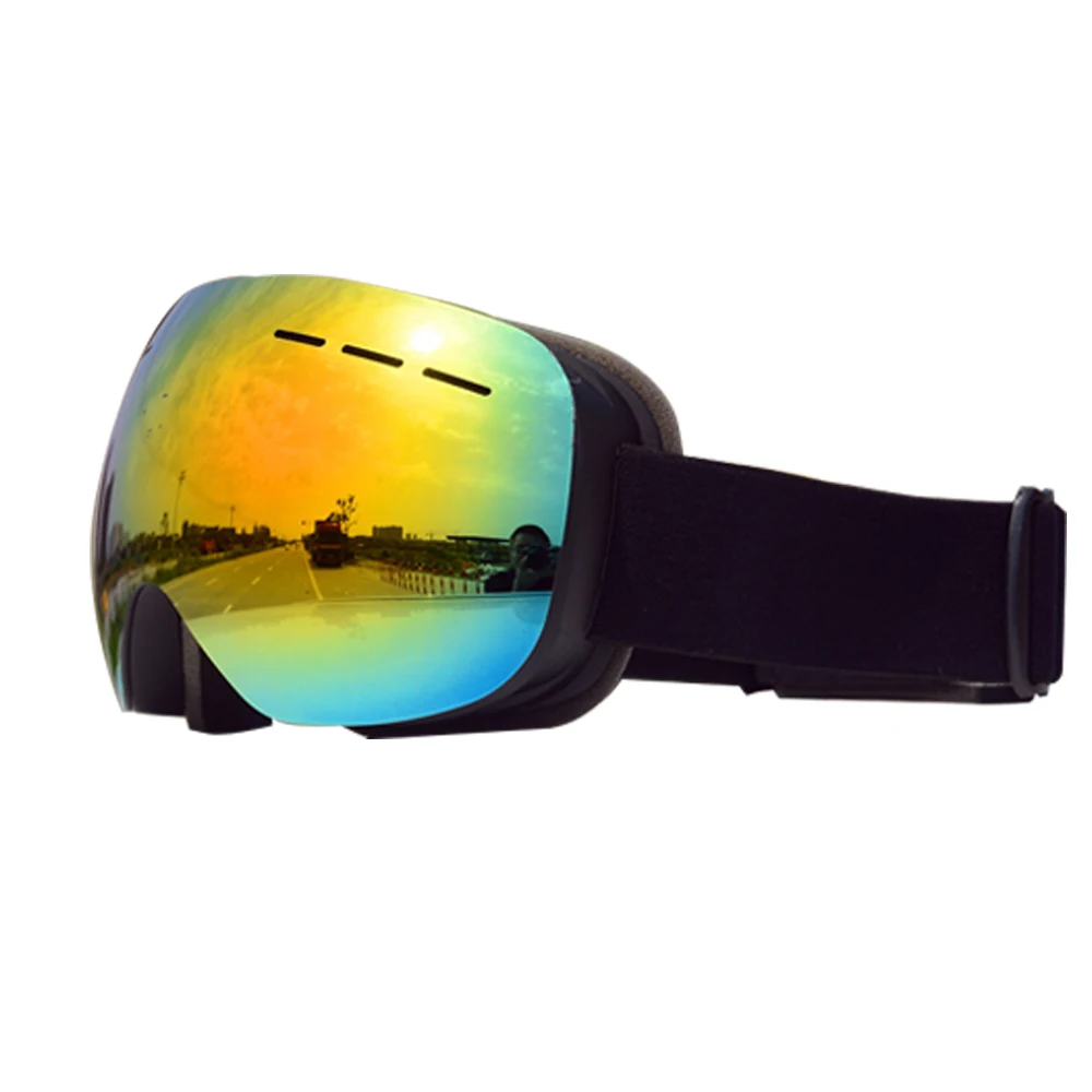 Black Red Лыжные очки двухслойные UV400 противотуманные очки для сноуборда для мужчин и женщин зимние лыжные маски Лыжные очки - Цвет: Black Red