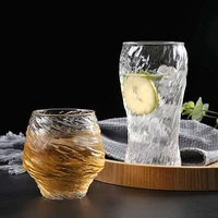 japanese hammered water cup heat resistant glass creative handmade glass cup tea cup office home bar bar hospitality water cup