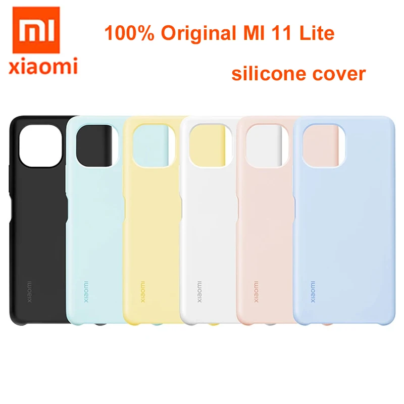 100% Оригинальный чехол для xiaomi mi 11 lite удобный мягкий из жидкого силикона жесткий