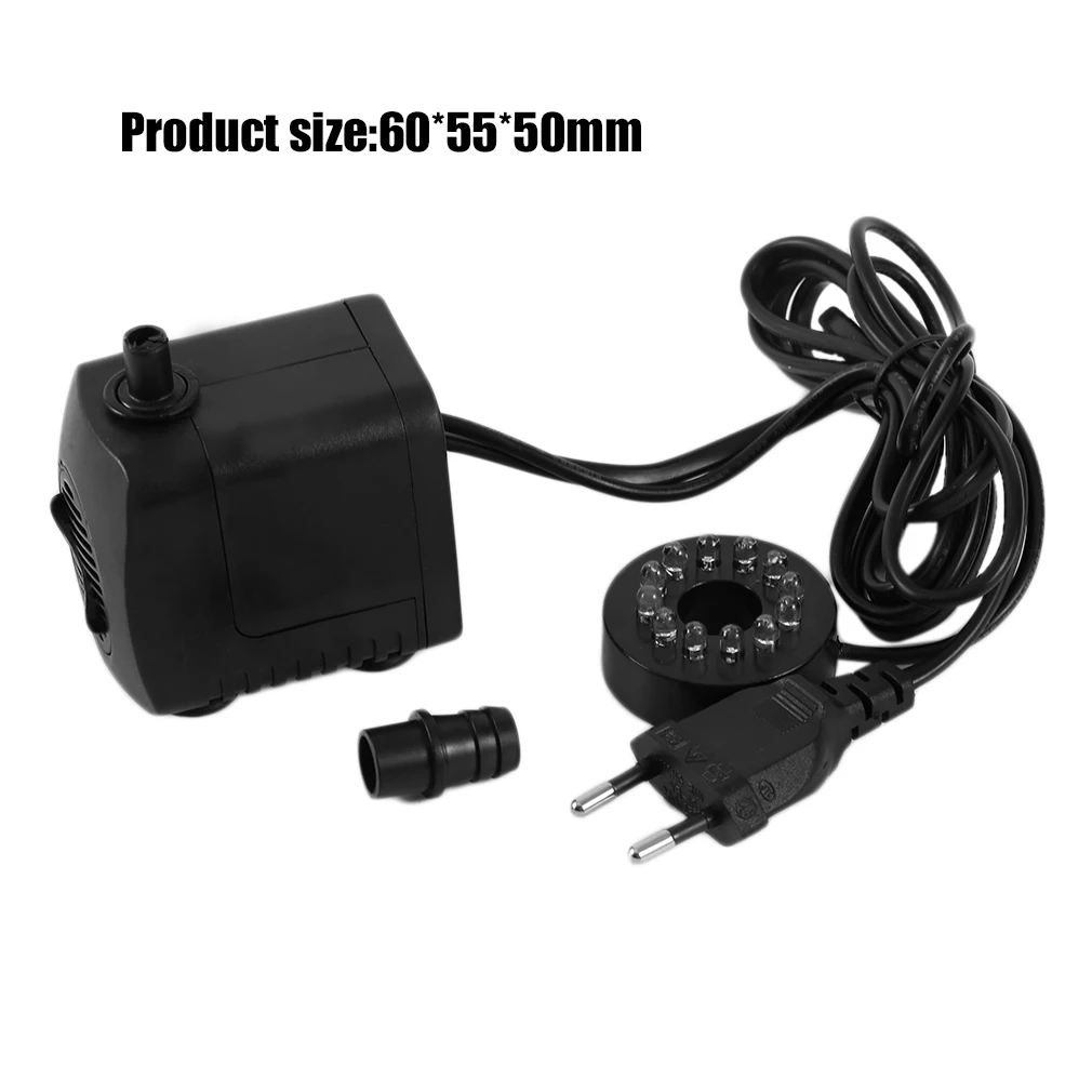 

15W AC 220-240V 12 LED Submersible Water Pump For Aquarium Fountain Fish Tank Pond Decoration Led Light Water Pump EU/AU Plug