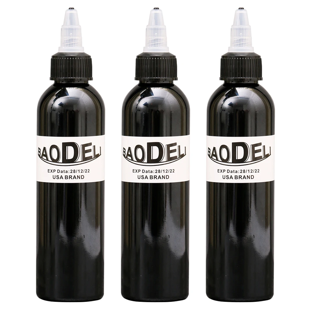 

2 Bottle 4oz Tattoo Ink Pigment Set Kits Body Arts 120ml Black Professional Beauty Permanent Makeup Paints Accessories