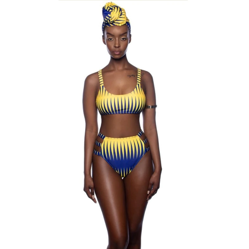 Новое сексуальное красочное полосатое бикини женский Африканский Стильный