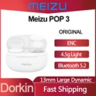 Оригинальные беспроводные наушники Meizu POP 3, истинные, с шумоподавлением и вызовом ENC, 13 мм, большой динамик, 5,2 ГГц, полувкладыши, гарнитуры