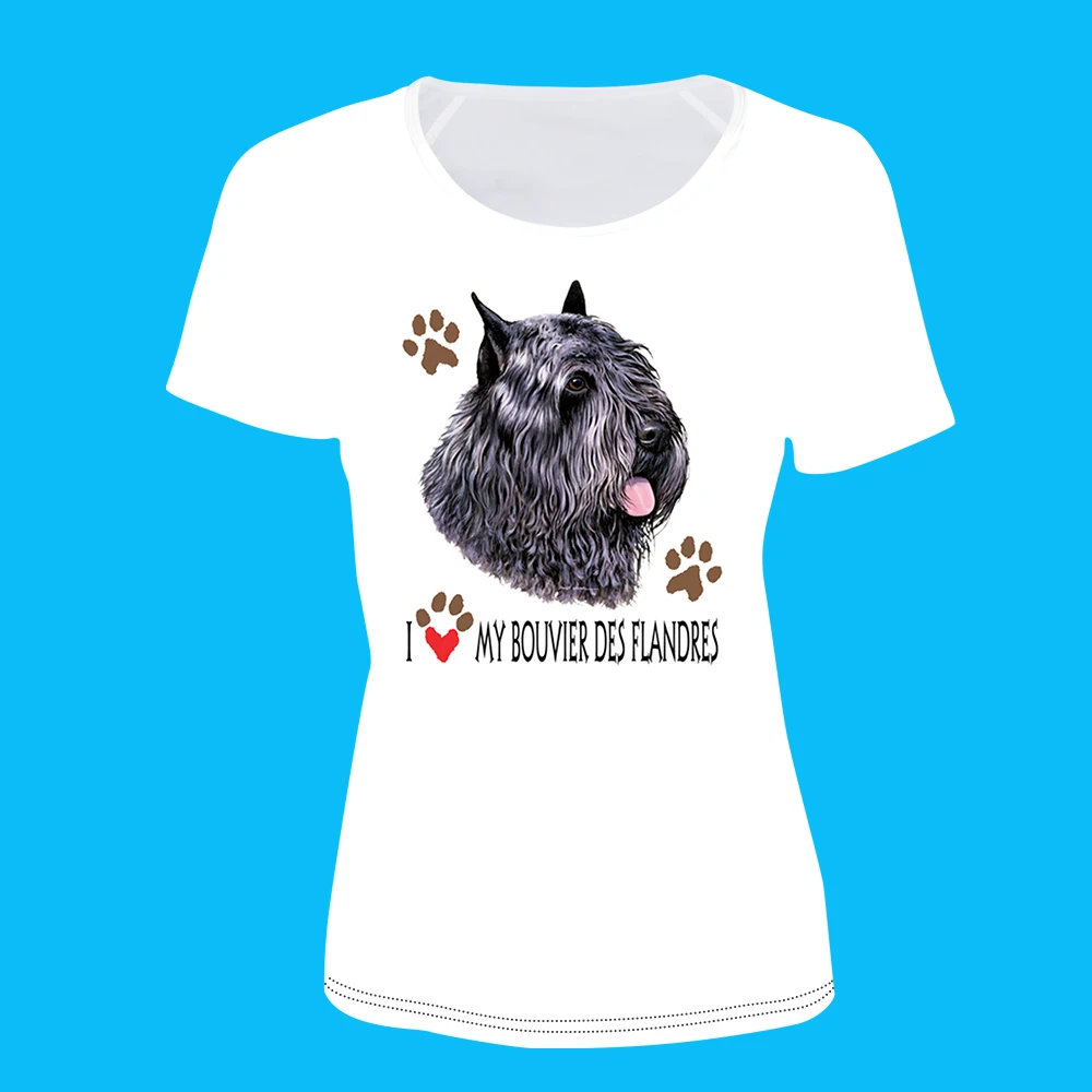 Женская футболка белого цвета с принтом букье де Фландрии футболки для девушек