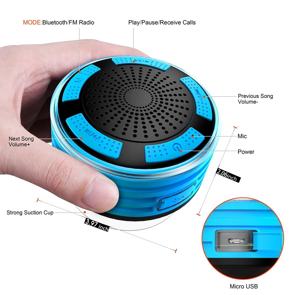Enlarge LED breathing light bluetooth speaker Class 7 waterproof portable small speakers, radio speakers outdoor waterproof