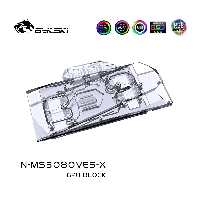 

Водный блок Bykski для MSI RTX3080 / 3090 VENTUS 3X OC GPU Card/полное покрытие для медного блока охлаждения VGA/RGB A-RGB RURA