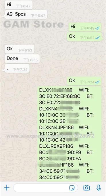 A8/A8X/A9/A9X/A10/A11 SN+Wifi+BT Serial For iPad 7 6 Air2/2017/2018/Pro Unlock iCloud Mac-WiFi BT Address A2197/1954/A1893/A2200 - купить по