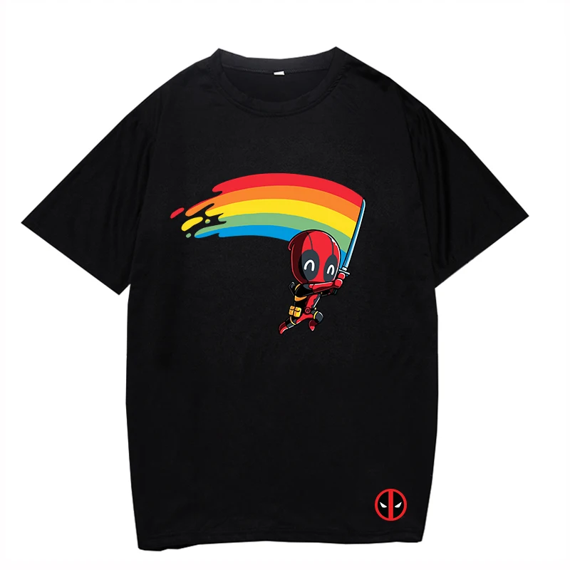 

Unisex Cotton Casual T-shirt Boy Men's Tshirts Deadpool Black Summer O-neck Short Sleeve Breathable Soft Tees Tops Dropshipping
