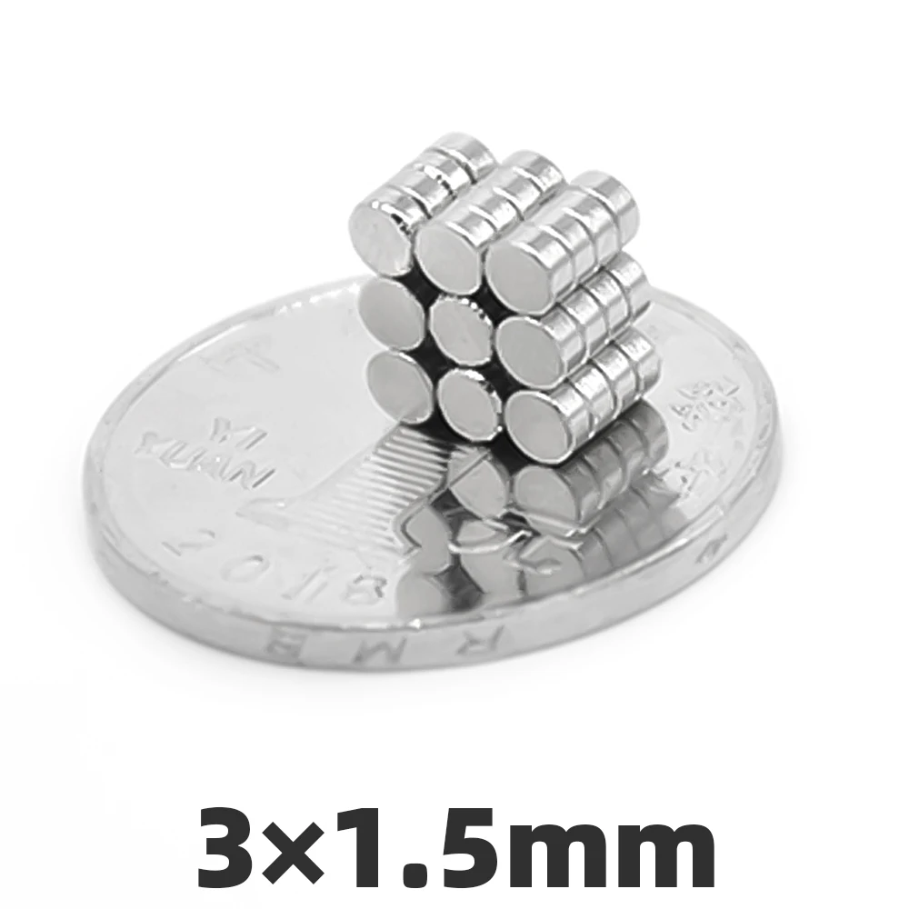 AIDIY 40/100/200 шт N35 3x1,5 мм, неодимовый магнит 3*1,5 мм супер сильный Неодимовый Диск маленькие редкоземельные магниты 3x1,5 мм