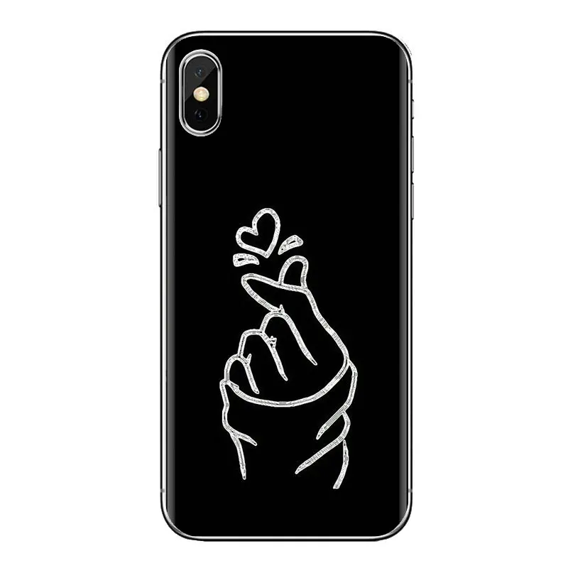 Черно-белый силиконовый чехол с рисунком сердца Love kpop для Xiaomi Redmi 4 3 3S Pro mi 4i 4C 5 5s Max