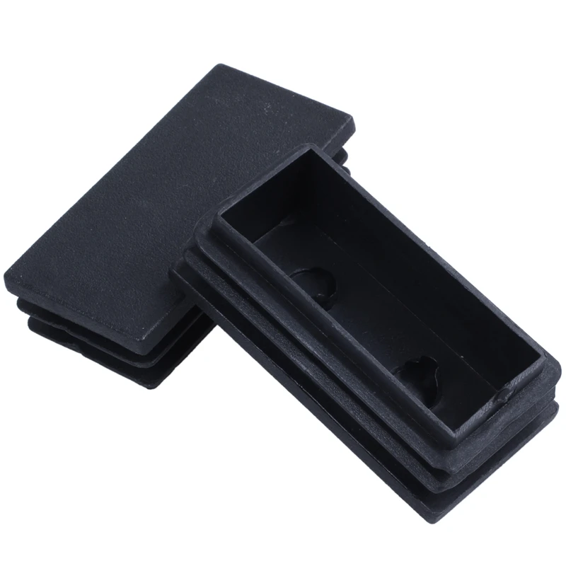 5 Pieces Rectangle Stoppers Tube Blind End Plates 60mm x 30mm Black