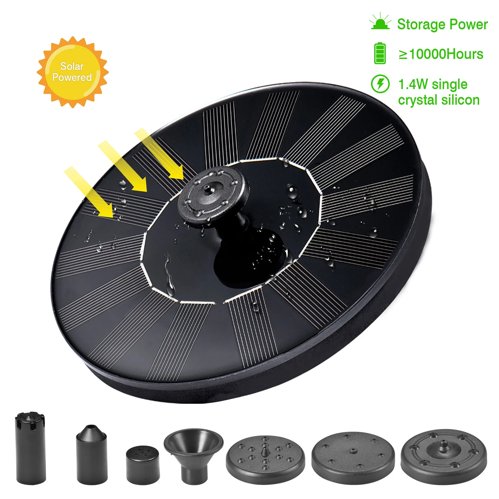 

Mini Solar Water Fountain Pool Pond 1.4/1W Waterfall Fountain Outdoor Garden Decor Bird Bath Solar Powered Floating Fountain