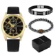 Luxury Bracelets Watch Gift Suit Man's Casual Quartz Wristwatch Leather Strap Men Black Hand Chain Birthday Gifts for Boyfriend Other Image