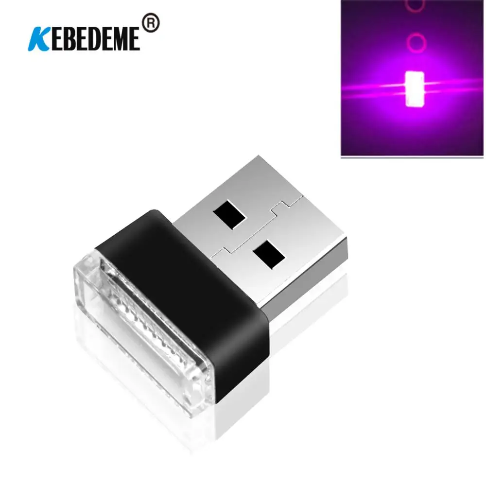 Мини светодиод машины светильник авто Интерьер USB атмосферный свет Plug and Play Декор