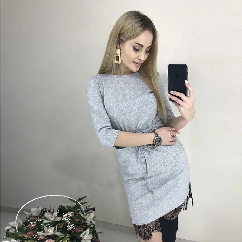 Женское винтажное платье футляр с поясом кружевное элегантное мини составного