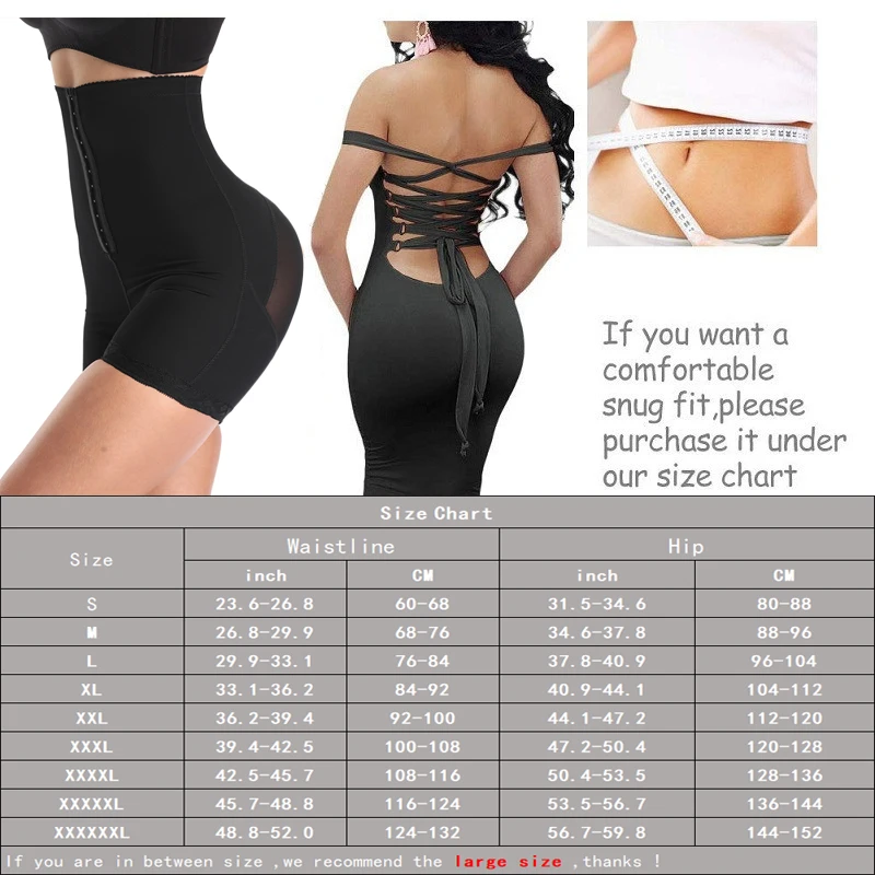 

Twinso S-6XL Shapewear Slim Tummy Control Panties High Waist Trainer Women Body Shaper Lift Up Butt Lifter with Hooks Plus Size