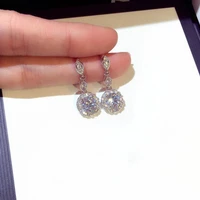 s925 sterling silver white natural diamond drop earring for women aretes de mujer bijoux femme joya bizuteria silver 925 jewelry