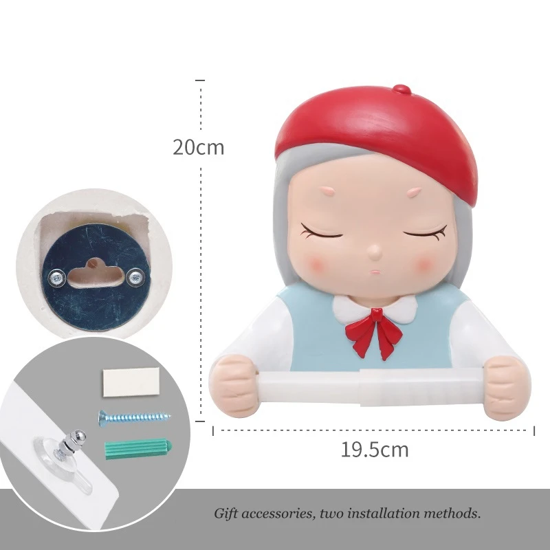 Вешалка для туалетной бумаги без перфорации с мультяшным рисунком подвесная