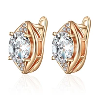 romantic cubic zirconia stud earrings for women gold silver color plated gem cz beads earring new fashion party jewelry gifts