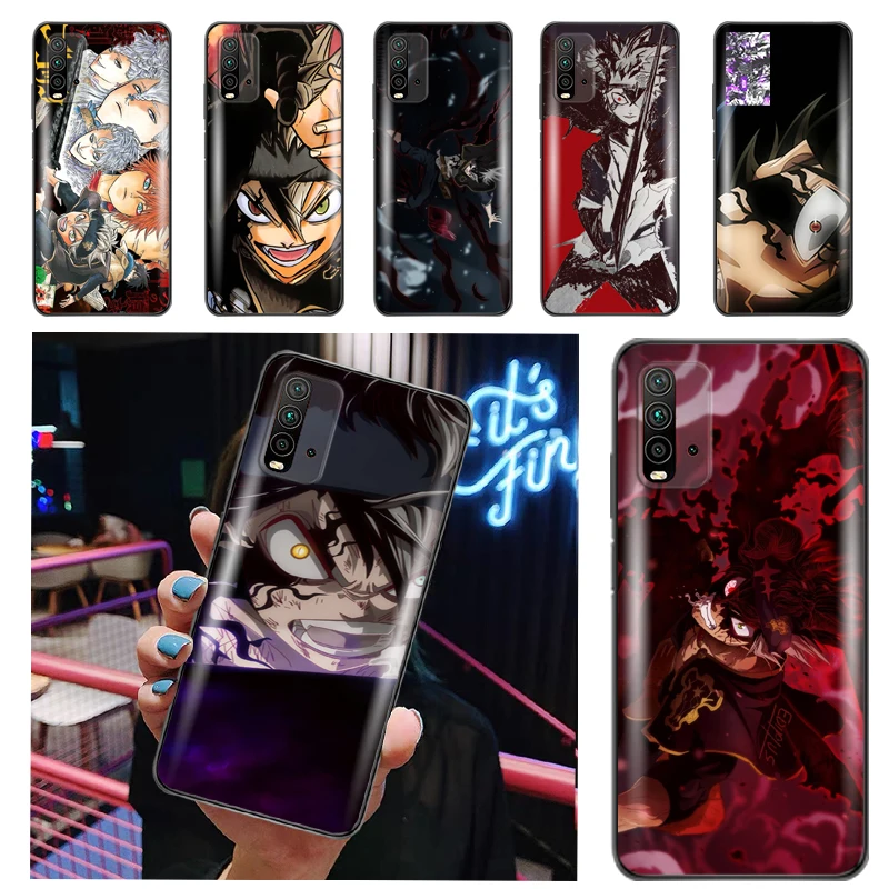 

Black Clover Phone Case For Redmi Note 9 9T 9A 9C 9S Pro Max Lifeproof TPU Soft Coque Cellphone Designer Luxury Brand Anime