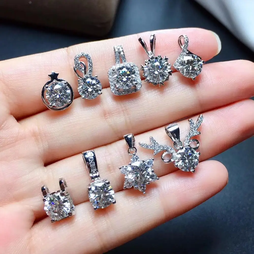 Ожерелье из муассанита драгоценный камень 1 карат серебра 925 пробы популярное