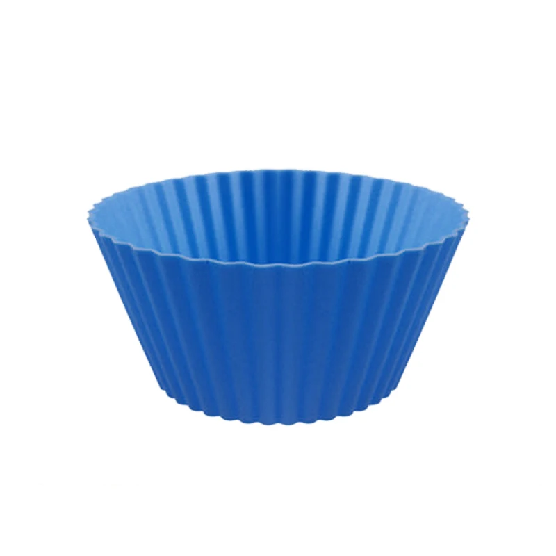 6pcs blue Круглой формы силиконовая форма для выпечки чашки кекс торт инструмент для выпечки силиконовой формы для выпечки кекс и - Цвет: 6pcs blue