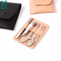 5 pcs nail clippers set stainless steel nail cutter ear spoon portable travel household nail clipper manicure pedicure tool set