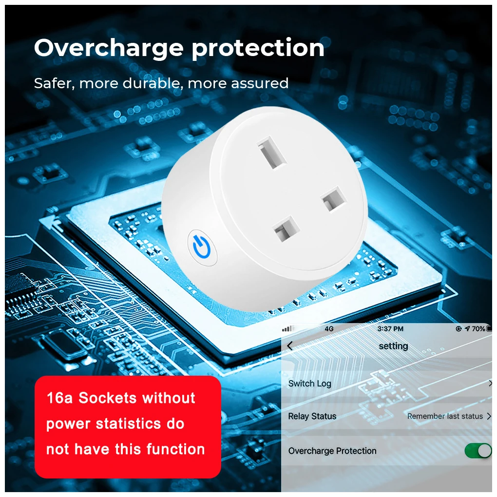 WiFi Smart Plug Bluetooth-compatible Wireless Remote Control Power Socket for Water Heater Air Conditioner UK 16A | Умный дом