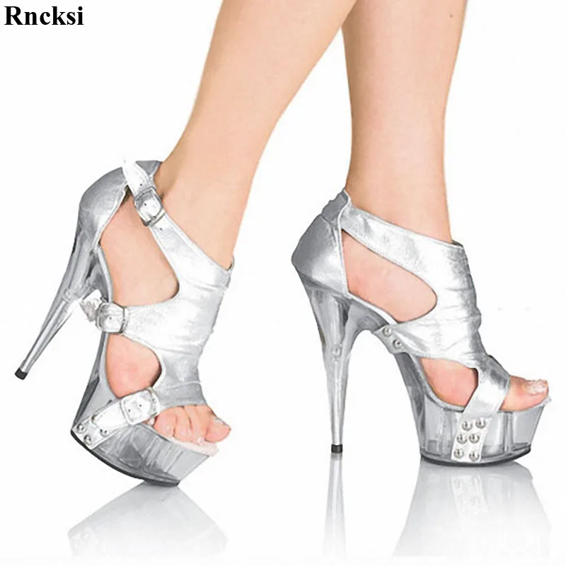 

Rncksi New Women Sexy Nightclub 15CM High Heels Sandals Party Queen Shoes Dancing Shoes Open Toe Pole Dance Shoes