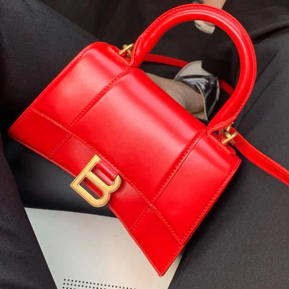 Роскошная кожаная Золотая большая сумка B для женщин знаменитостей такая же