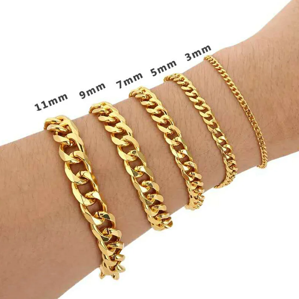 Женский браслет из нержавеющей стали с золотым серебряным и черным покрытием 3/5