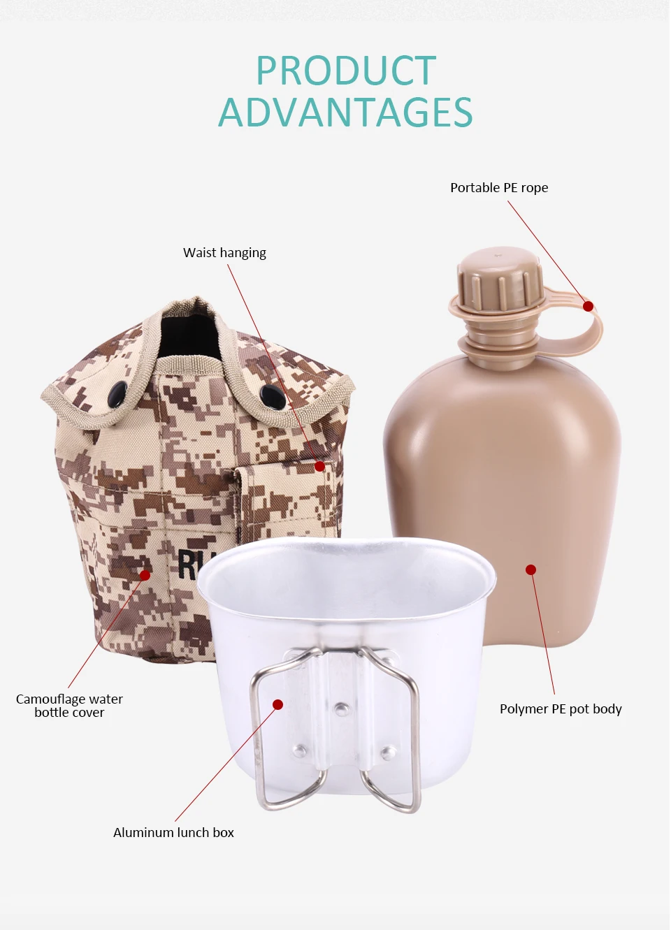 1.1L Travle Camp Cooking Supplies Sports Bottles Outdoor Tableware Bottle Plus Velvet Insulation | Спорт и развлечения