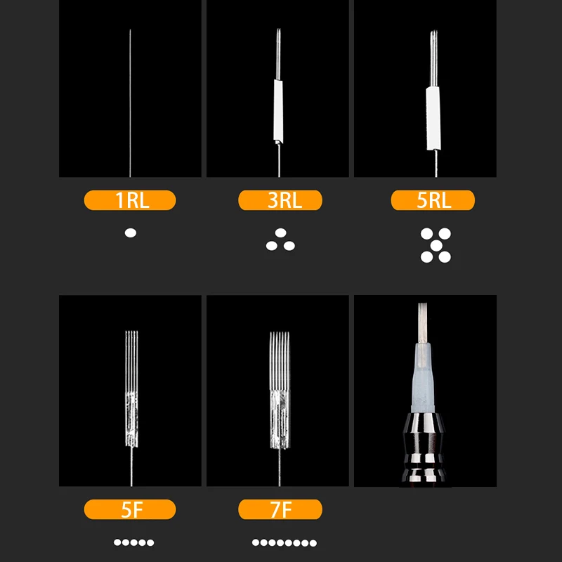 Одноразовые Иглы для перманентного макияжа иглы тату и бровей 1RL/3RL/5RL/5F/7F большие