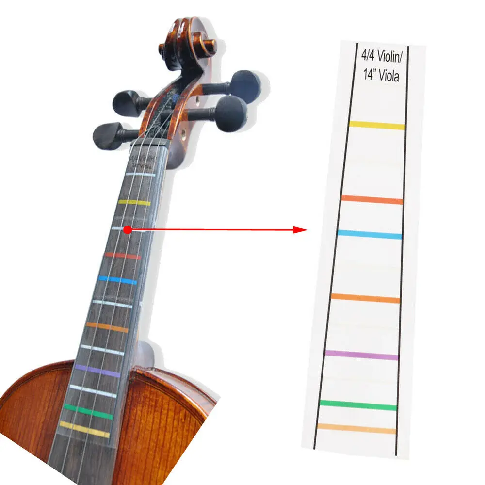 

4/4 Violin Practice Fiddle Sticker Guide Fingerboard Chart Tape Fretless Fretboard Indicator Position Mark Sticker for Beginner