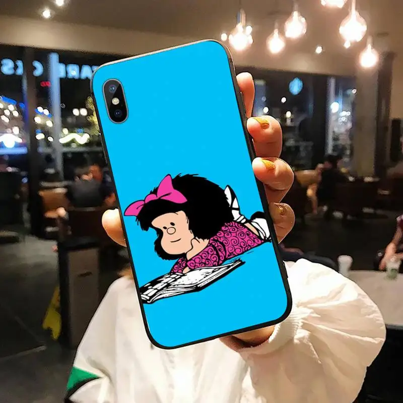 

Mafalda cartoon Comics pattern fundas Phone Case for iPhone 11 12 pro XS MAX 8 7 6 6S Plus X 5S SE 2020 XR